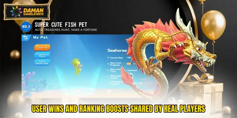 User wins and ranking boosts shared by real players